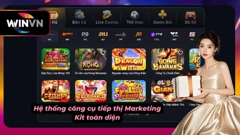 Đại lý WINVN cung cấp đầy đủ công cụ quảng bá
