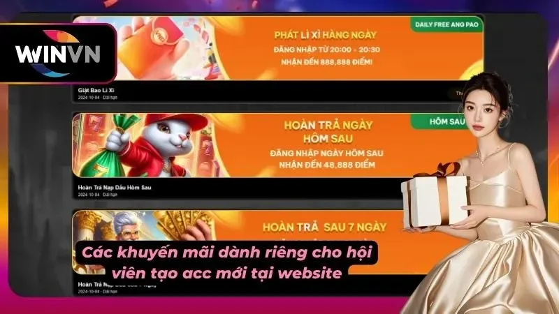 Ưu đãi khi tạo acc mới