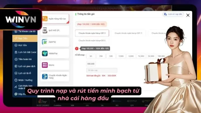 Màn hình thông báo giao dịch rút tiền thành công.