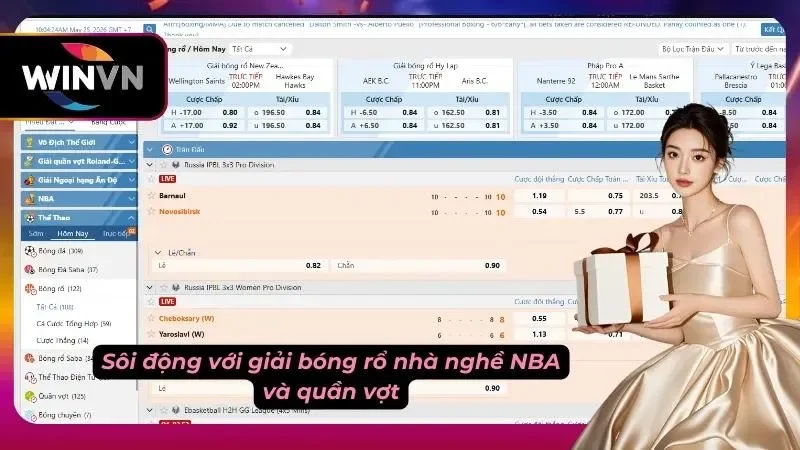 Sôi động cùng với hai bộ môn bóng rổ của NBA và quần vợt